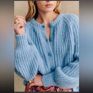 Sézane Emile Cardigan Iceberg Blue